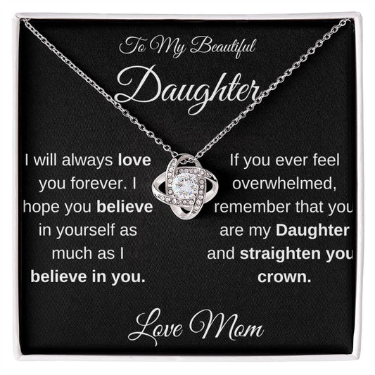 Gift for Daughter From Mom-Love Knot Necklace