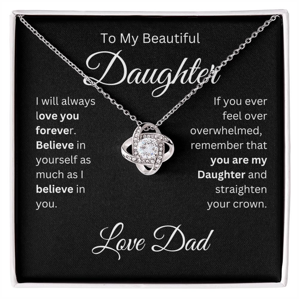 Necklace to Daughter From Dad -love knot