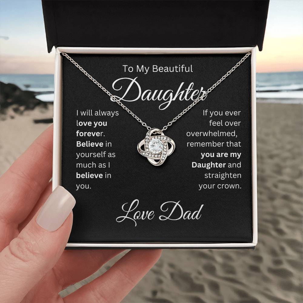 Necklace to Daughter From Dad -love knot