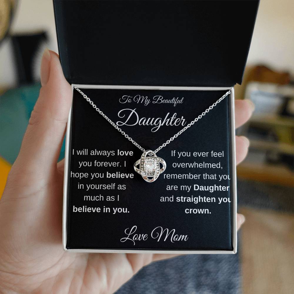 Gift for Daughter From Mom-Love Knot Necklace