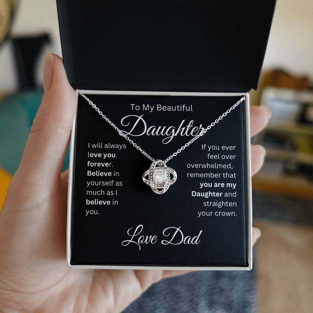 Necklace to Daughter From Dad -love knot
