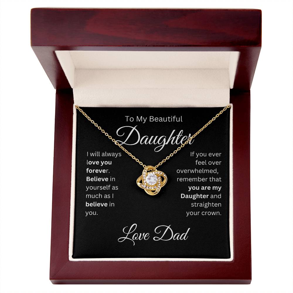 Necklace to Daughter From Dad -love knot