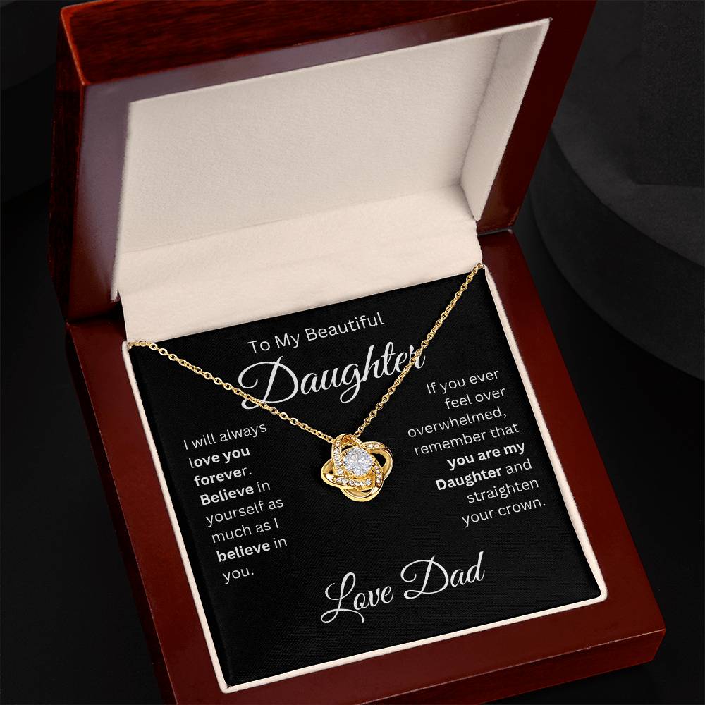 Necklace to Daughter From Dad -love knot