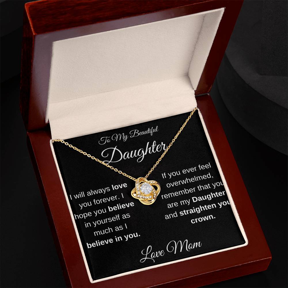 Gift for Daughter From Mom-Love Knot Necklace