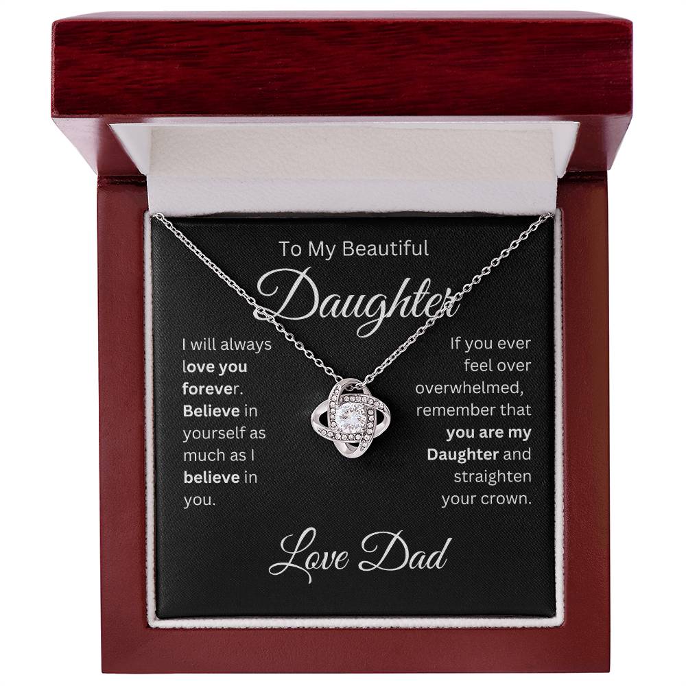 Necklace to Daughter From Dad -love knot