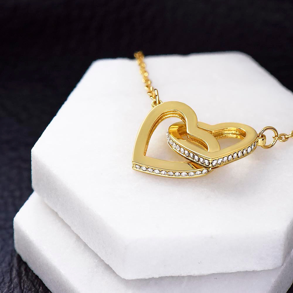 Gift for Granddaughter-Love Grandma = Double Hearts Necklace
