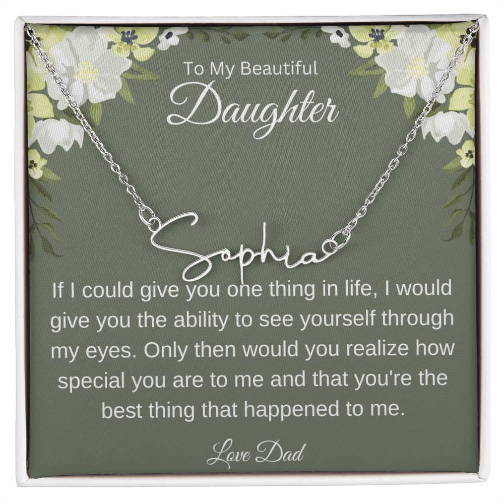 Gift for Daughter-Signature Name Necklace