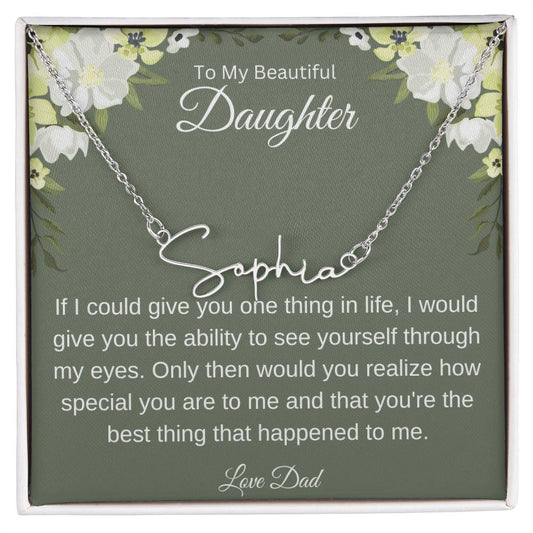 Gift for Daughter-Signature Name Necklace
