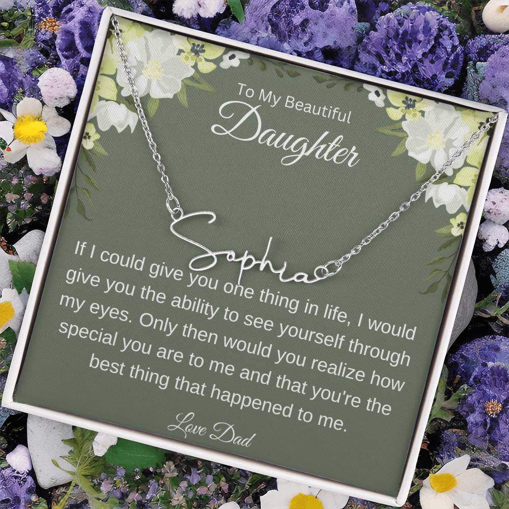 Gift for Daughter-Signature Name Necklace