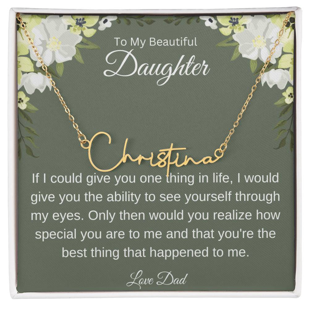 Gift for Daughter-Signature Name Necklace