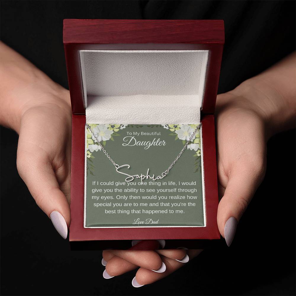 Gift for Daughter-Signature Name Necklace