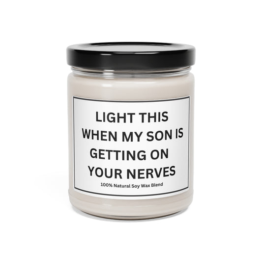 " Light this when my son is getting on your nerves: Scented Soy Candle, 9oz