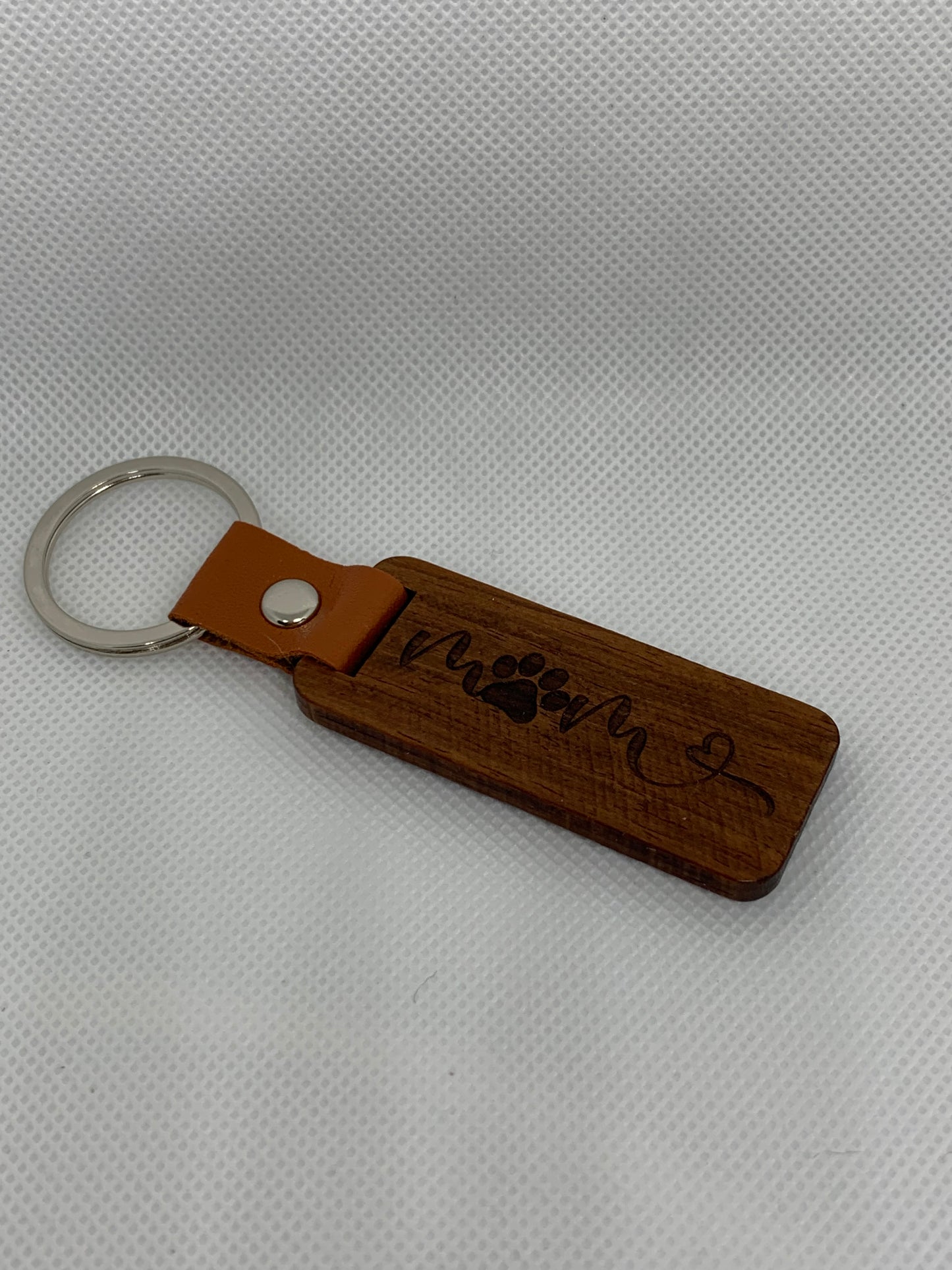 Dog Mom wooden Keychain