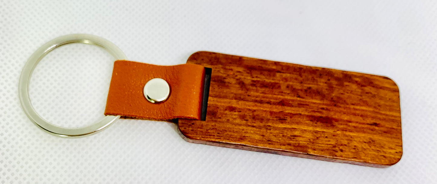 Dog Mom wooden Keychain