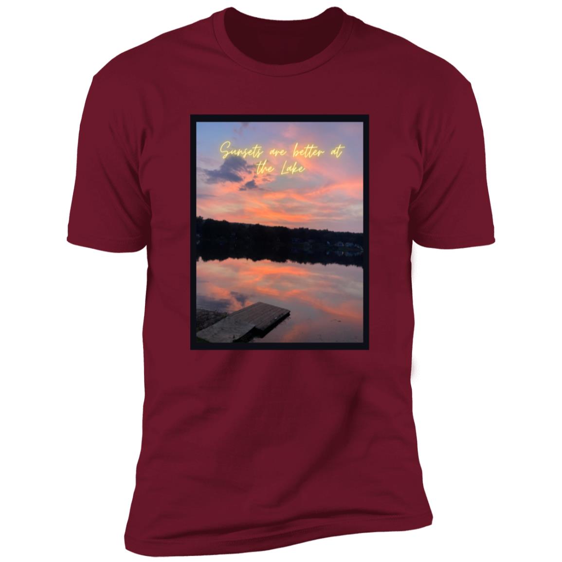 sunsets are better at the lake "Sunsets are better at the lake" Premium Short Sleeve T-Shirt