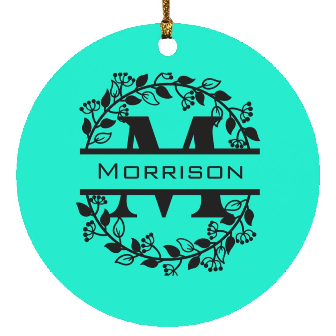 Morrison Monogrammed  Circle Ornament