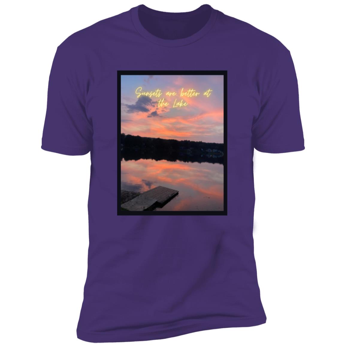 sunsets are better at the lake "Sunsets are better at the lake" Premium Short Sleeve T-Shirt