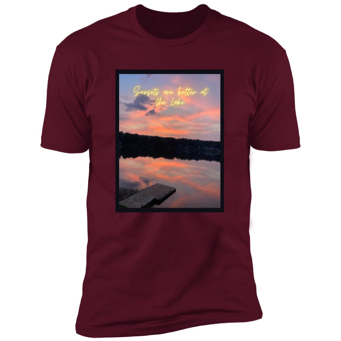 sunsets are better at the lake "Sunsets are better at the lake" Premium Short Sleeve T-Shirt