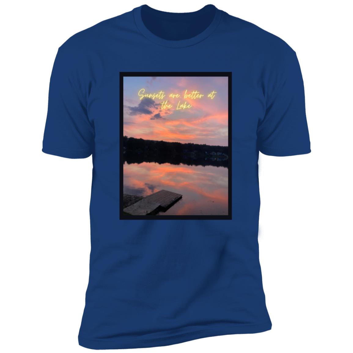 sunsets are better at the lake "Sunsets are better at the lake" Premium Short Sleeve T-Shirt