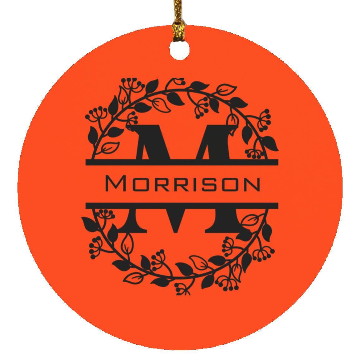 Morrison Monogrammed  Circle Ornament