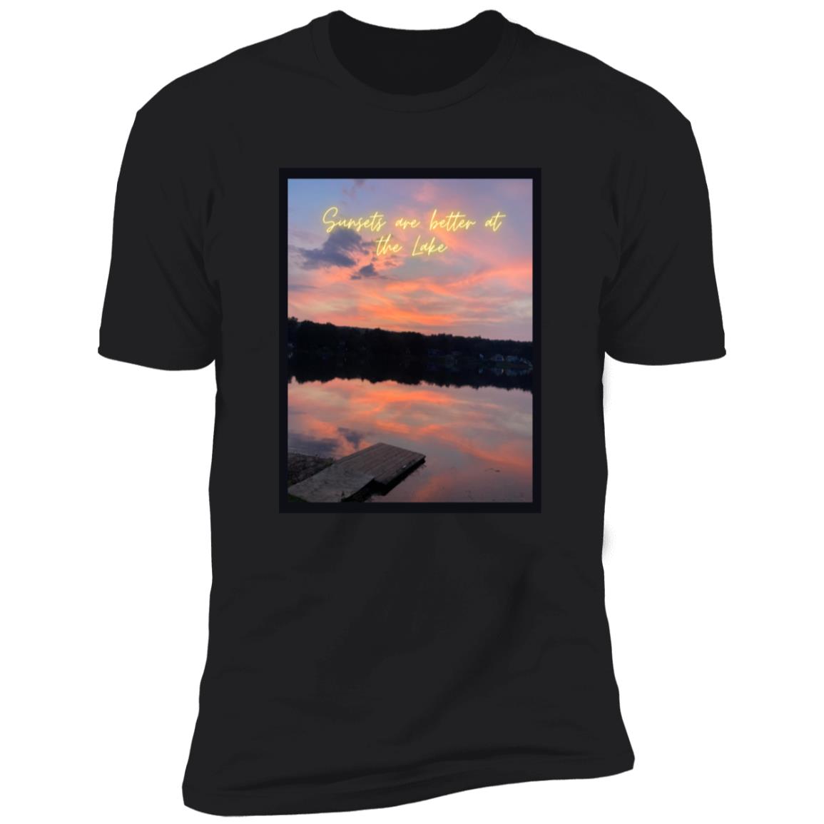 sunsets are better at the lake "Sunsets are better at the lake" Premium Short Sleeve T-Shirt