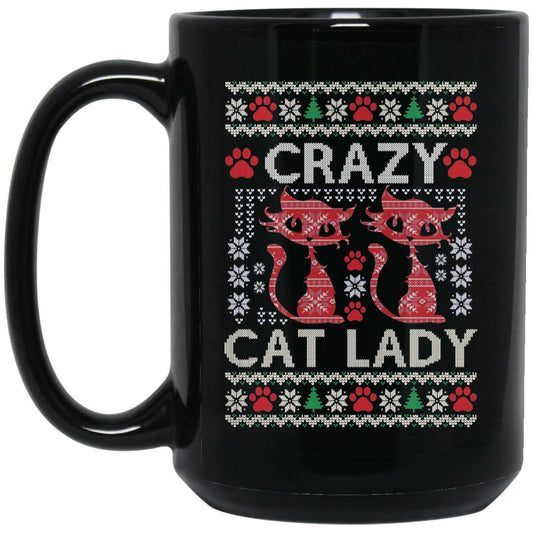 9 Crazy Cat Lady 15oz Black Mug