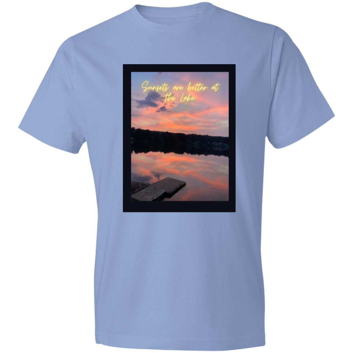 sunsets are better at the lake (1) 980 Lightweight T-Shirt 4.5 oz