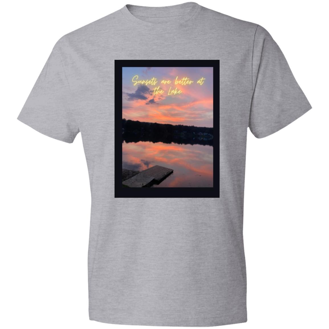 sunsets are better at the lake (1) 980 Lightweight T-Shirt 4.5 oz