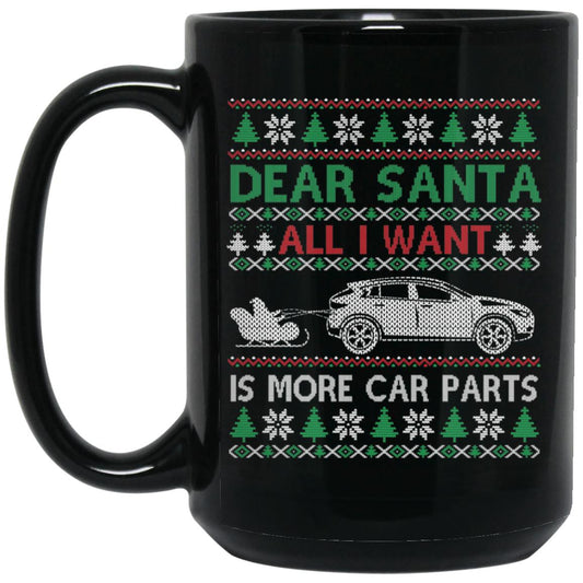 3 car parts 15oz Black Mug