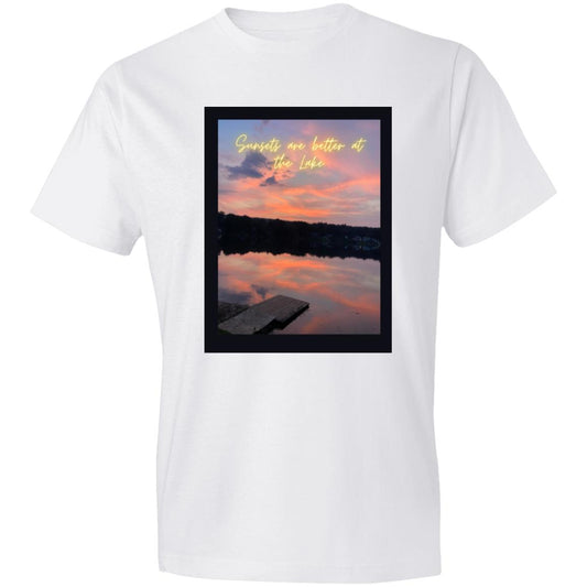 sunsets are better at the lake (1) 980 Lightweight T-Shirt 4.5 oz