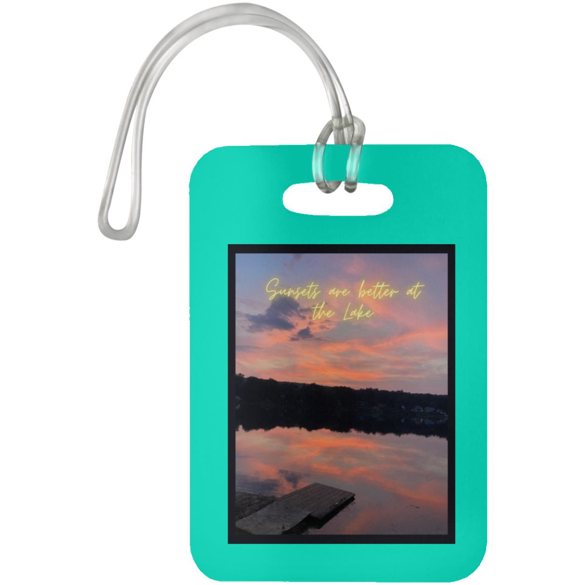 sunsets are better at the lake "Sunsets at better at the Lake"  Luggage Bag Tag