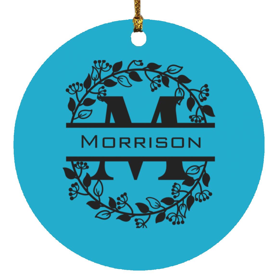 Morrison Monogrammed  Circle Ornament