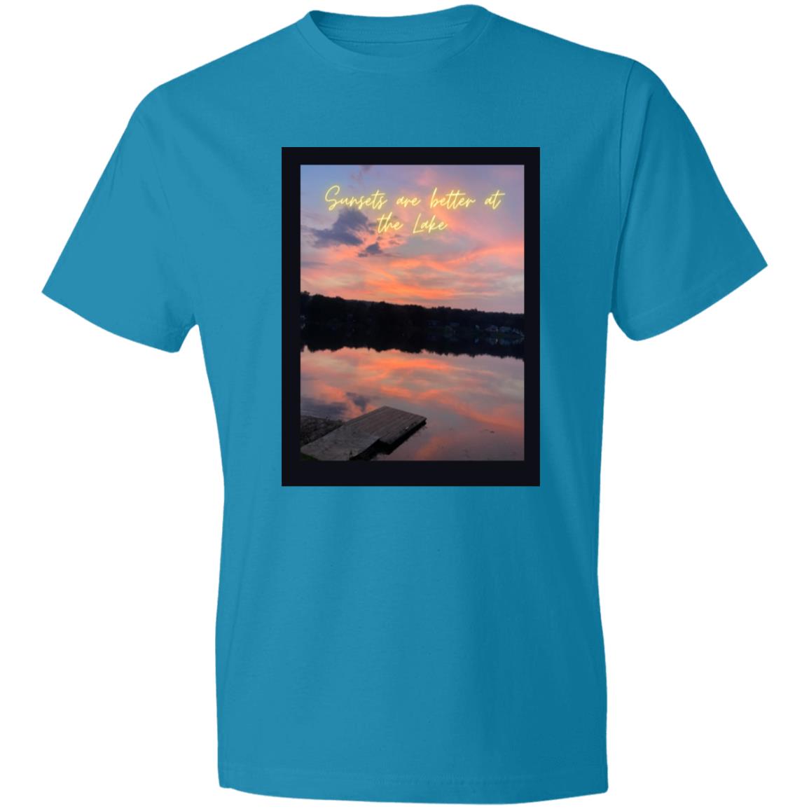 sunsets are better at the lake (1) 980 Lightweight T-Shirt 4.5 oz