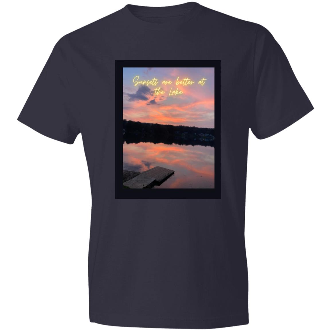 sunsets are better at the lake (1) 980 Lightweight T-Shirt 4.5 oz