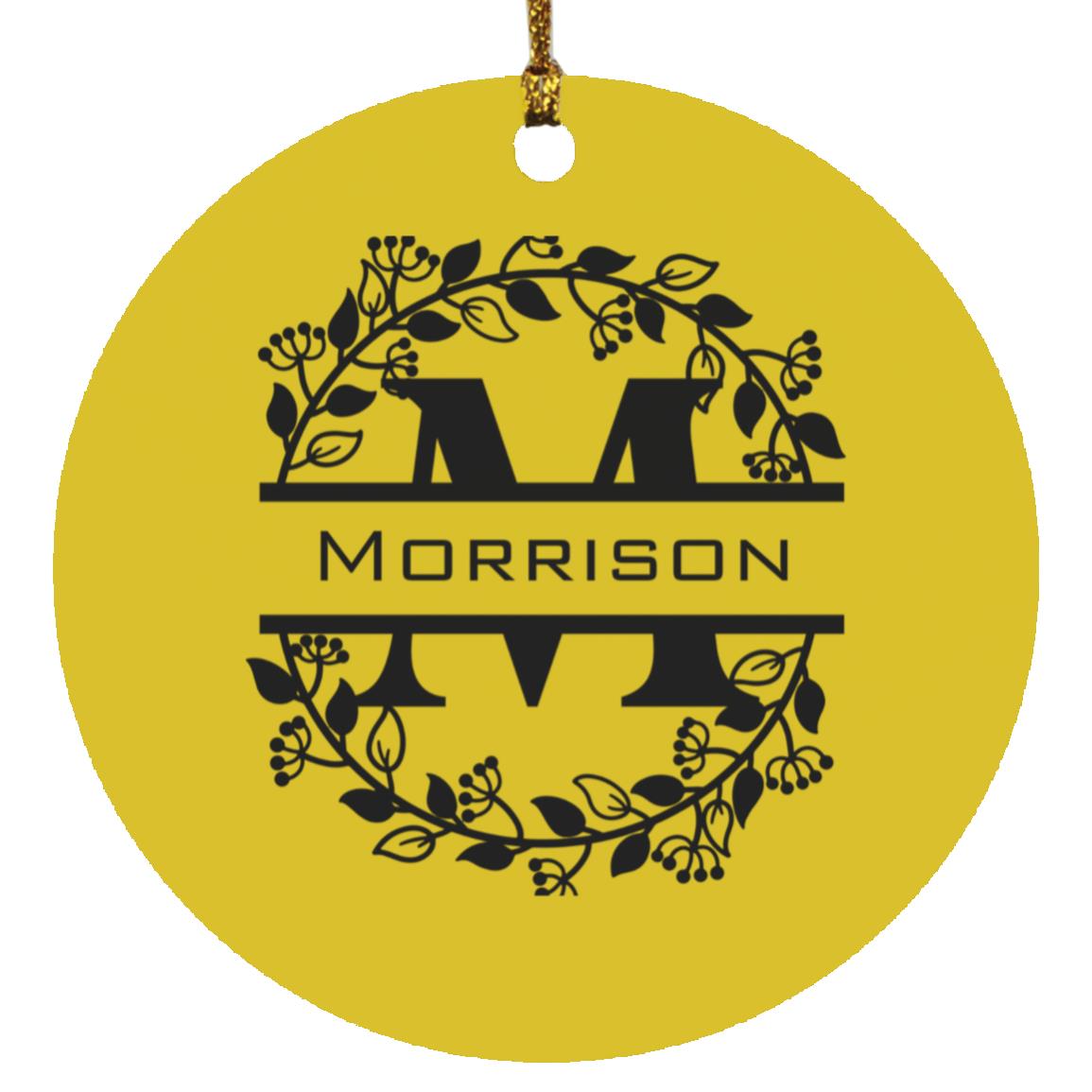 Morrison Monogrammed  Circle Ornament