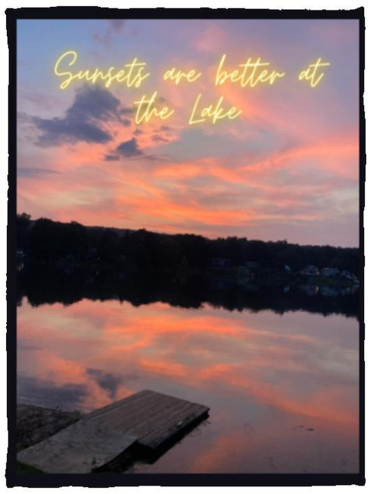 sunsets are better at the lake (1) VPS Cozy Plush Fleece Blanket - 30x40