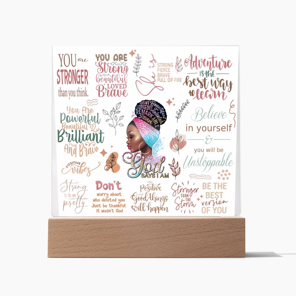 "God Says I am" Inspiration Acrylic Plaque