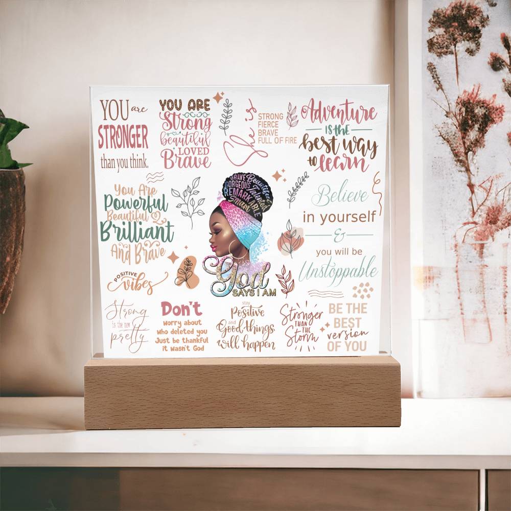 "God Says I am" Inspiration Acrylic Plaque